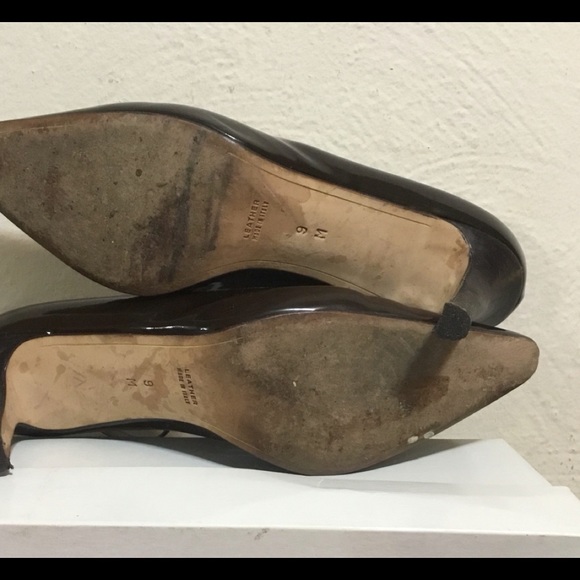 Anne Klein 9M Brown Leather Ankle Wrap Pumps EUC - Picture 7 of 8